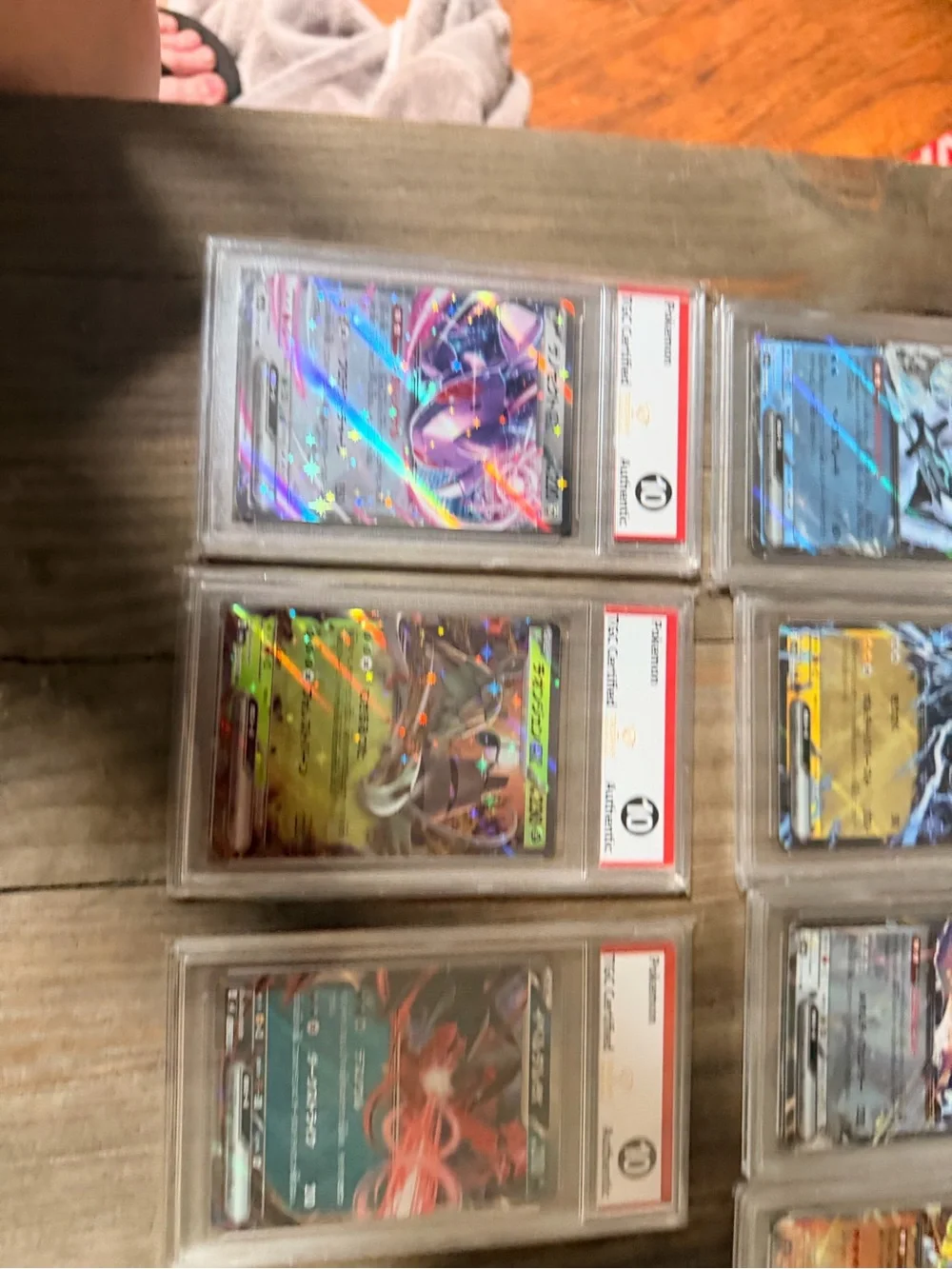 Pokemon Graded Holo Card Lot with Green, Blue, Orange, Black and Yellow Accents